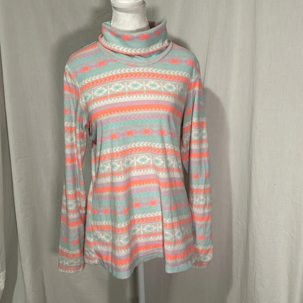 women's medium Columbia Glacial Freeze fair isle print turtleneck long sleeve